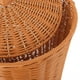 thumbnail image 5 of Cesta de almacenamiento de ratán sintético con tapa, cesta redonda para basura para dormitorio, 5 of 8