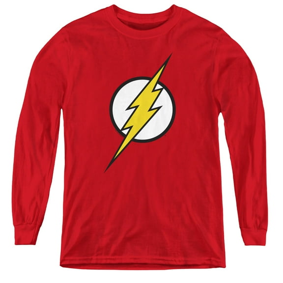 Jla - Flash Logo - Youth Long Sleeve Shirt - X-Large