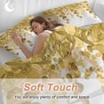 thumbnail image 4 of 3 Piece Yellow Botanical Duvet Cover Set California King,Microfiber Comforter/Quilt Cover with Corner Ties and 2 Pillowcases,Watercolor Spring Eucalyptus Leaves All Season Bedding with Zipper Closure, 4 of 8