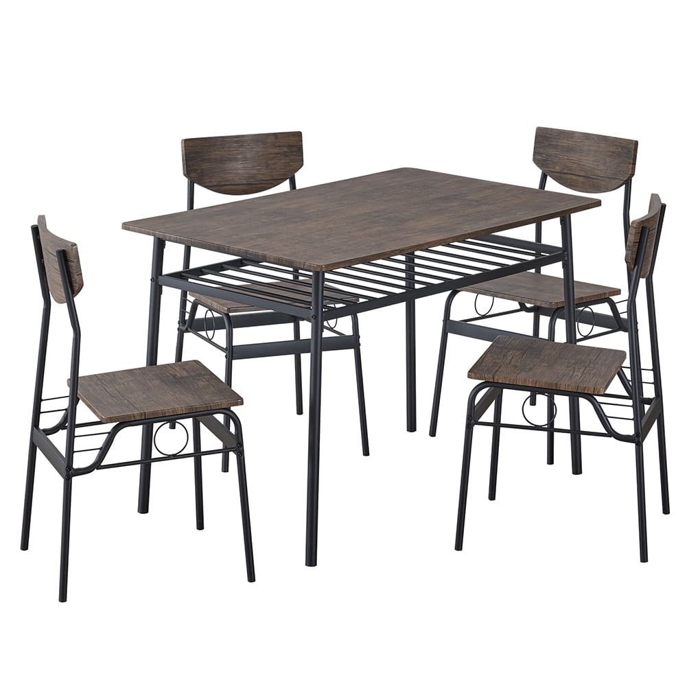 Kadyn 5 PC Dining Set, Dining Table and Chair Set for 4, Kitchen Table Sets with 4 Chairs, Brown Kadyn 5 PC Dining Set, Dining Table and Chair Set for 4, Kitchen Table Sets with 4 Chairs, Brown