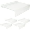thumbnail image 1 of OULII 5Pcs Clear Plastic Rectangular Shoe Display Stands Wall Mountable for Retail Shops and Malls 11.8X4.7X1.8in, 1 of 6