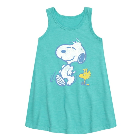 Peanuts - Snoopy And Woodstock Pastels - Toddler & Youth Girls A-line Dress