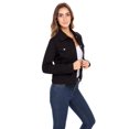 thumbnail image 6 of Notus Fashion Women's Fitted Button-Down Denim Jacket: Casual, Soft, and Stylish Long Sleeve Jean Jacket Black L, 6 of 7