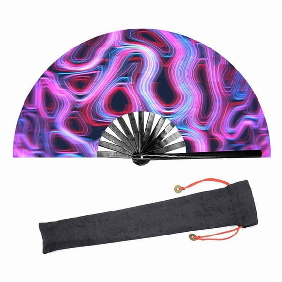 Raves Folding Hand Fan for Women/Men Handheld Fan,for Performance,Decorations, Dance,Festival Party