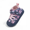 thumbnail image 4 of XIYON Toddler Shoes Girls Boys Sneakers For Non- Soft Sole Casual Floral Print Canvas Shoes With Hook And Loop Strap Lightweight Comfortable Everyday Walking 15-18 Months, 4 of 6