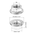thumbnail image 2 of Tuercas de bloqueo de brida hexagonal serradas Uxcell M6x1.0mm, 25 unidades, acero inoxidable 304, no deslizantes, tuerca de brida hexagonal, plateado, 2 of 6