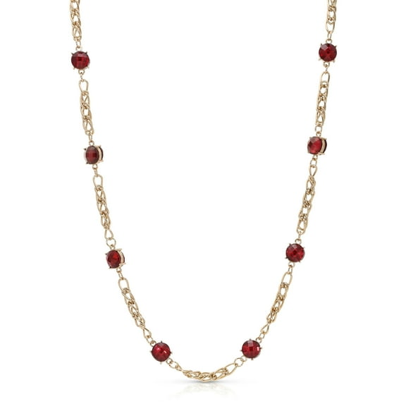 2028 Jewelry Double Chain Round Stone Necklace 36