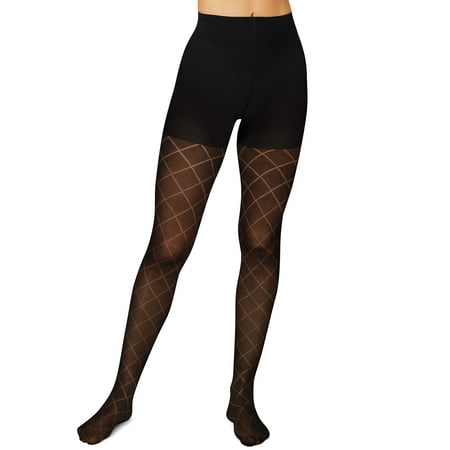 

Hanes Womens EcoSmart Diamond Outline Control Top Tights Style-HG0017
