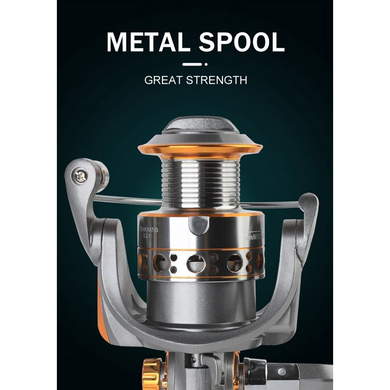 BILLINGS DC 1000~7000 Series,5.2:1 Gear Ratio,26LB Max Drag,CNC Metal Spool,Spinning  Fishing Reel,For Freshwater Saltwater - Walmart.com