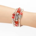 thumbnail image 2 of Fulu Autumn Pulseras Apilables Con Cuentas Para Mujer Boho Wrap Pulsera De Plata En Capas Joyería De Moda Regalos Para Ella (Naranja Brillante), 2 of 5