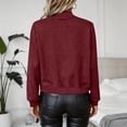 thumbnail image 5 of Ladies Casual Jacket Baeitkot Ladies Fashionable Short Zipper Women Jacket Solid Color Jacket Casual Jacket Wine S, 5 of 9