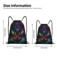 thumbnail image 5 of Yiaed Futuristic Cat Warrior Print Drawstring Bags Drawstring Backpack Bulk String Back Pack Gym Sport Bag-Small, 5 of 5