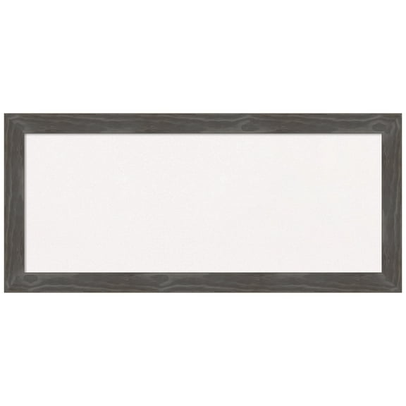 Amanti Art White Cork Board Wood Framed Woodridge Rustic Grey Bulletin Board 33 in. x 15 in.