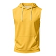 thumbnail image 5 of Men's Sleeveless Hoodie Casual Vintage Washed Muscle Tank Top Workout Gym Loose Fit Drawstring Hooded Shirt Summer Tops,L,Orange, 5 of 7