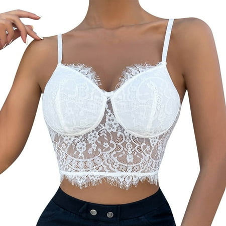 

Sebtyili Cute Girly Lace Two Piece Bra Panties Sets White Lingerie Underwear
