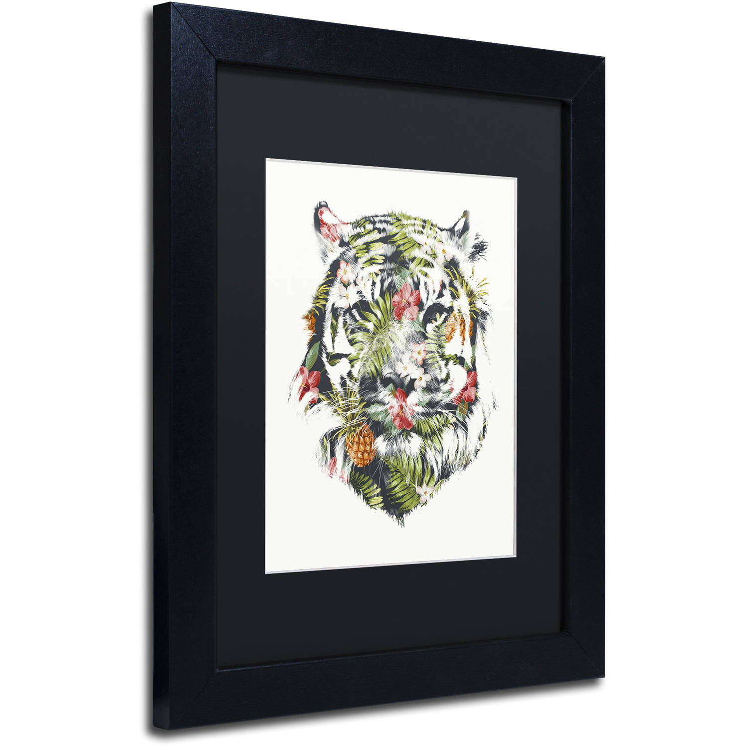 Trademark Fine Art 'Tropical Tiger' Canvas Art by Robert Farkas, Black Matte, Black Frame