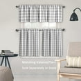 thumbnail image 6 of Grey White Buffalo Plaid Valance Linen Sheer Cafe Curtain Buffalo Check Plaid Rod Pocket Rustic Farmhouse Kitchen Window Treatment for Living Room Bedroom,1 Panel, 55''''x15'''',Silver Gray White, 6 of 6
