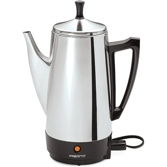 Presto 02811 12-Cup Stainless Steel Coffee Maker with 1 Year Extended Warranty