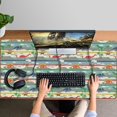 thumbnail image 4 of Long Mouse Pads for Desk,Colorful Dinosaurs Stripe Pattern Desk Mats on Top Of Desks, Desk Mouse Pad Extra Large with 3mm Non-Slip Base and Stitched Edge for Gaming,Office,Work,Home 47.3"x23.6", 4 of 6
