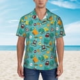 thumbnail image 4 of Balery Trucks And Excavators Print Men's Hawaiian Shirts Short Sleeve Beach Shirt Relaxed Fit Vacation Button Down Shirts-, 4 of 9