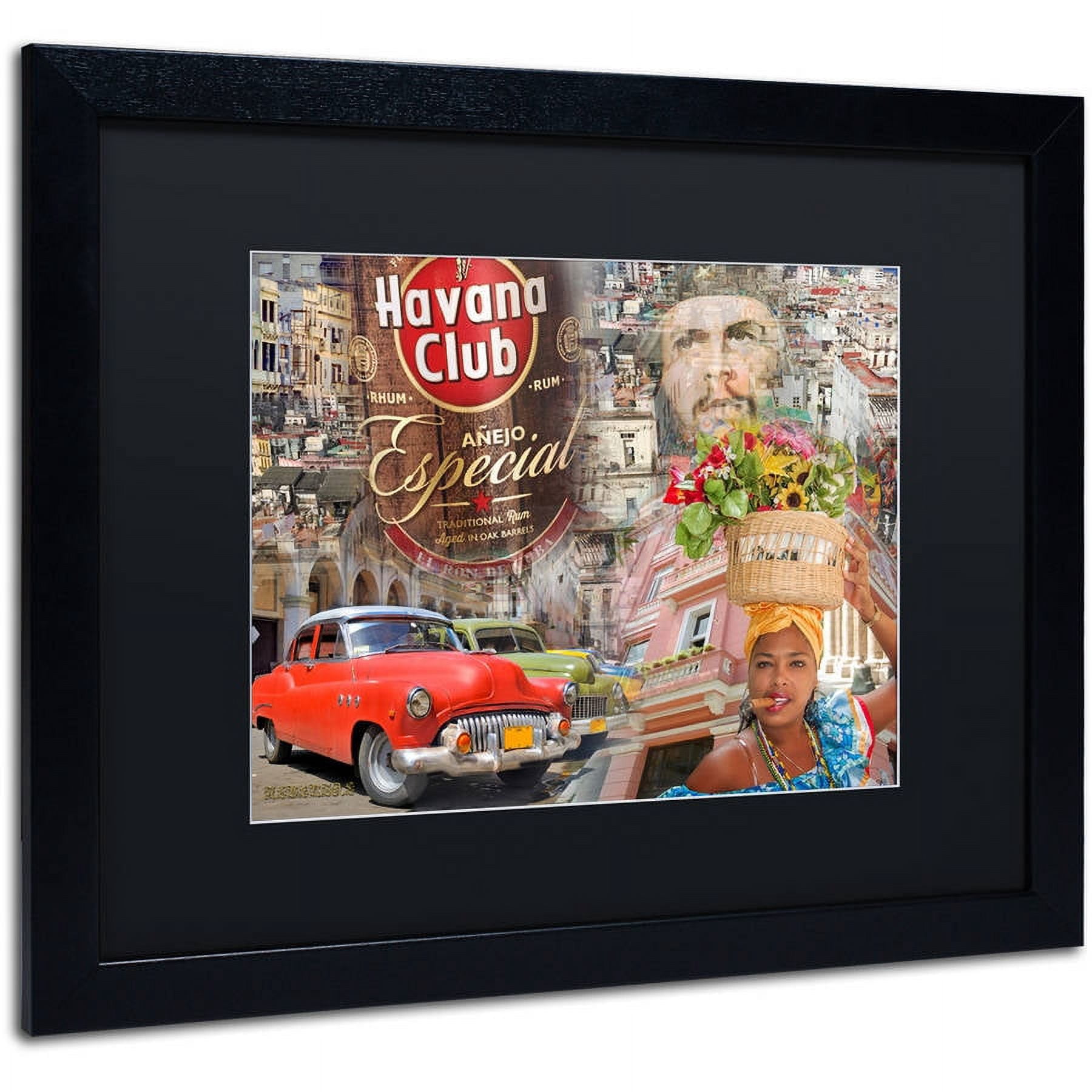 Trademark Fine Art "Havana Club I" Canvas Art by Alberto Lopez, Black Matte, Black Frame