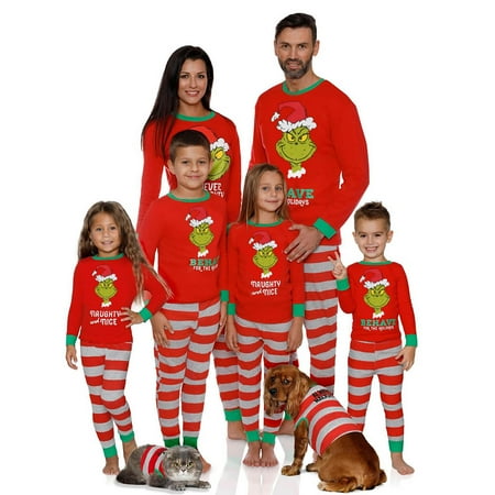 

Family Matching Christmas Pyjamas Set Cute Xmas Plaid Pants Pajama Sleepwear for Adult Men Women Kids Couple Pjs