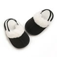thumbnail image 7 of Quealent Baby House Slippers Toddlers Infants Fuzzy Slippers 0-18 Months Boys Girls Cozy Fleece Shoes with Heel Strap Black for Size 3.5, 7 of 7