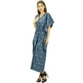 thumbnail image 5 of Bimba Women's Long Cotton Kaftan Maxi Printed Kimono Dress Drawstring Cover Up Nightwear, 5 of 5