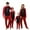 Christmas 02, variant on Family Matching Christmas Pajamas – Black Tops with Red Sleeves & Festive Holiday Prints, Black and Red Plaid Pants for Women, Men, Couples
