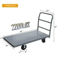 thumbnail image 2 of HPDMC 24"x48" Heavy Duty Steel Platform Truck, 2200 lbs Load Capacity Flatbed Hand Truck, Flatbed Cart & Platform Cart with 6" Solid Rubber Casters for Warehouse & Material Handling, 2 of 18