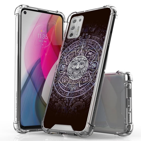 ANJ  Hybrid Slim Hard Back Cover Case Flexible Bumper for Motorola Moto G Stylus 2021 - Mayan Calendar