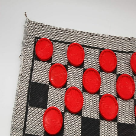 Jumbo Checkers Rug Game Classic Family Fun Kid Activity, Lightweight/Travel Friendly, Indoor/Outdoor