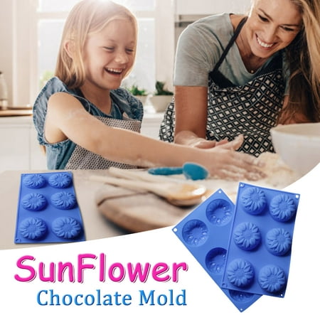 

WGOUP DIY Silicone SunFlower Cake Chocolate Candy With 6 Holes Multicolor(Buy 2 Get 1 Free)