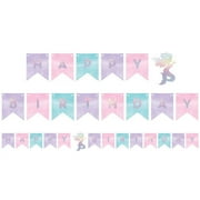 12 Count Bulk Pack Iridescent Mermaid Party Happy Birthday Banners