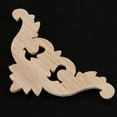 thumbnail image 5 of Wood Carved Corner Mouldings Onlay Applique Unpainted Furniture Decor 4Pcs 12x12cm, 5 of 6