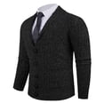 thumbnail image 4 of Lovzfmll Men's Cardigan, Shawl Collar Cable Knit Button Pocket, Casual Long Sleeve Sweater for Men, XL, 4 of 5
