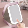 thumbnail image 4 of Integrated Makeup Storage Box With Light-Filling Mirror,Led Complementary Light Cosmetic Case,Makeup Storage Box With Led Light Mirror,Portable Cosmetics Case,Touch Control & Zipper Design (White), 4 of 7