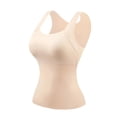 thumbnail image 2 of Beige Women Built-in Bra Tank Tops Polyester,Spandex for Women Sleeveless Racerback Shirts Casual Fitted Tops Tank Top Women L, 2 of 9