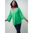 thumbnail image 3 of Jessica London Women's Plus Size Stretch Knit Mesh Inset Sleeve Tunic, 3 of 5