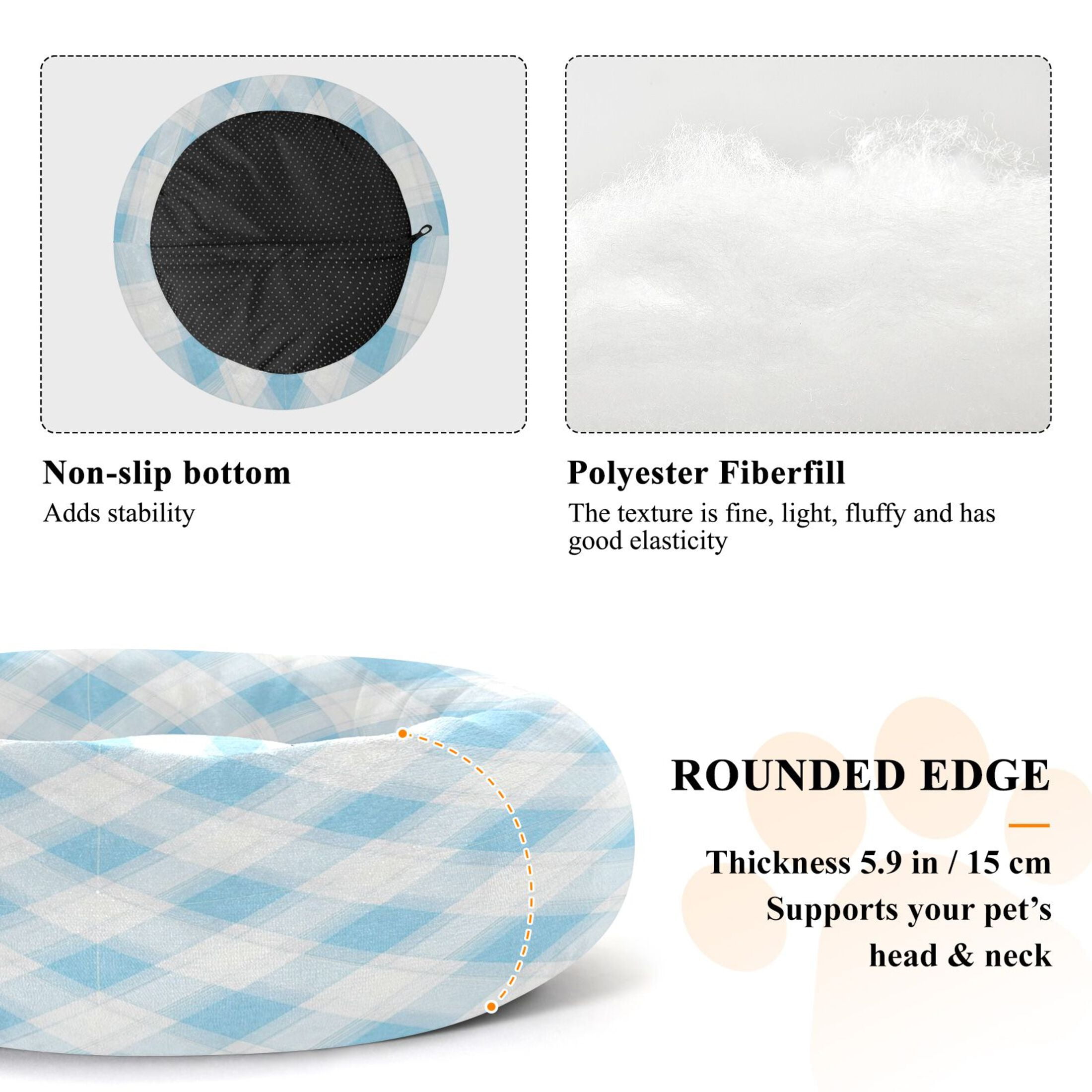 Iauyy Pet Couch Donut Cat Bed for Indoor Cats/Small Dogs Washable & Machine with Non-slip Bottom Calming Cat Furniture, Light and Airy Watercolor Style (S)
