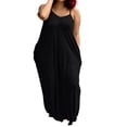 thumbnail image 2 of Karymi Easter Dresses for Women 2026 Solid Color Maxi Dress, Casual V-Neck Spaghetti Strap Loose Long Dress with Side Pockets, Flowy Sleeveless Summer Cami Dress Summer Dresses for Women, 2 of 5