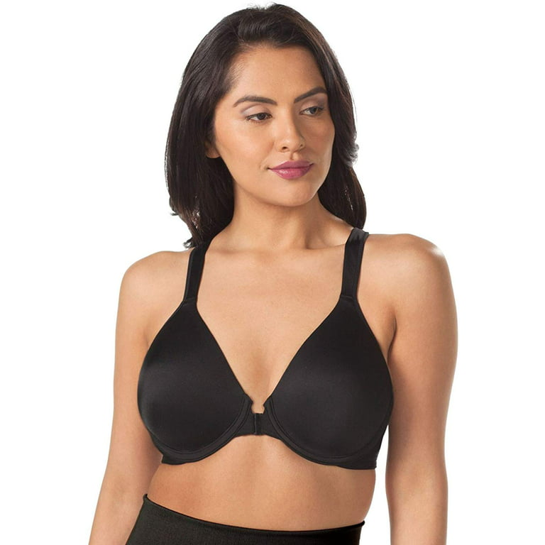 LEADING LADY BLACK FRONT-CLOSE COTTON WIRE-FREE BRA, SIZE US 42A-B NWOT 
