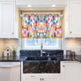 thumbnail image 5 of Yayeee Kitchen Curtains Tier Pair Light Filtering 27"x36" Rod Pocket Short Cafe Window Panel, Purple Colorful Circles, 5 of 7