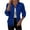 Blue, variant on Women's Casual Fashion Solid Color Long-sleeved Zipper Jacket Black L