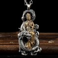 thumbnail image 1 of Vintage Buddhist Lion Manjushri Buddha Pendant Necklace Men Women Religious Amulet Jewelry Gift, 1 of 3