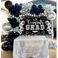 thumbnail image 4 of 7x5FT Congrats Grad Backdrop 2026 Graduation Party Decorations Black Silver Ballon Glitter Photography Background Class of 2026 School Party Supplies Vinyl, 4 of 7