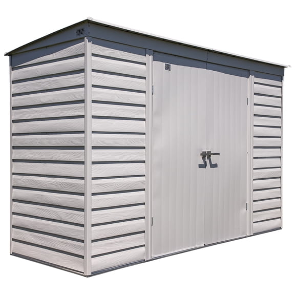 Arrow Select 10 x 4 x 6 ft Flute Grey Steel Storage Shed
