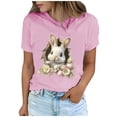 thumbnail image 2 of Tops de Cuello Alto para las Mujeres Amante Impreso Camiseta Cuello Redondo Manga Corta, Poliéster Spandex, 2 of 7