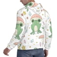 thumbnail image 6 of Uemuo Frog and Mushrooms Pattern Men's Hoodie - Casual Pullover Hoodie with Kangaroo Pocket, Stylish Hooded Sweatshirt for Everyday Wear-Large, 6 of 7