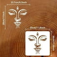 thumbnail image 2 of Buddha Face Stencil 11.8x11.8 inch Buddha Face of Serenity Stencils Plastic Buddha Facial Features Patterns Stencil Reusable DIY Art and Craft Stencil for Home Wood Wall Floor and Tile, 2 of 9